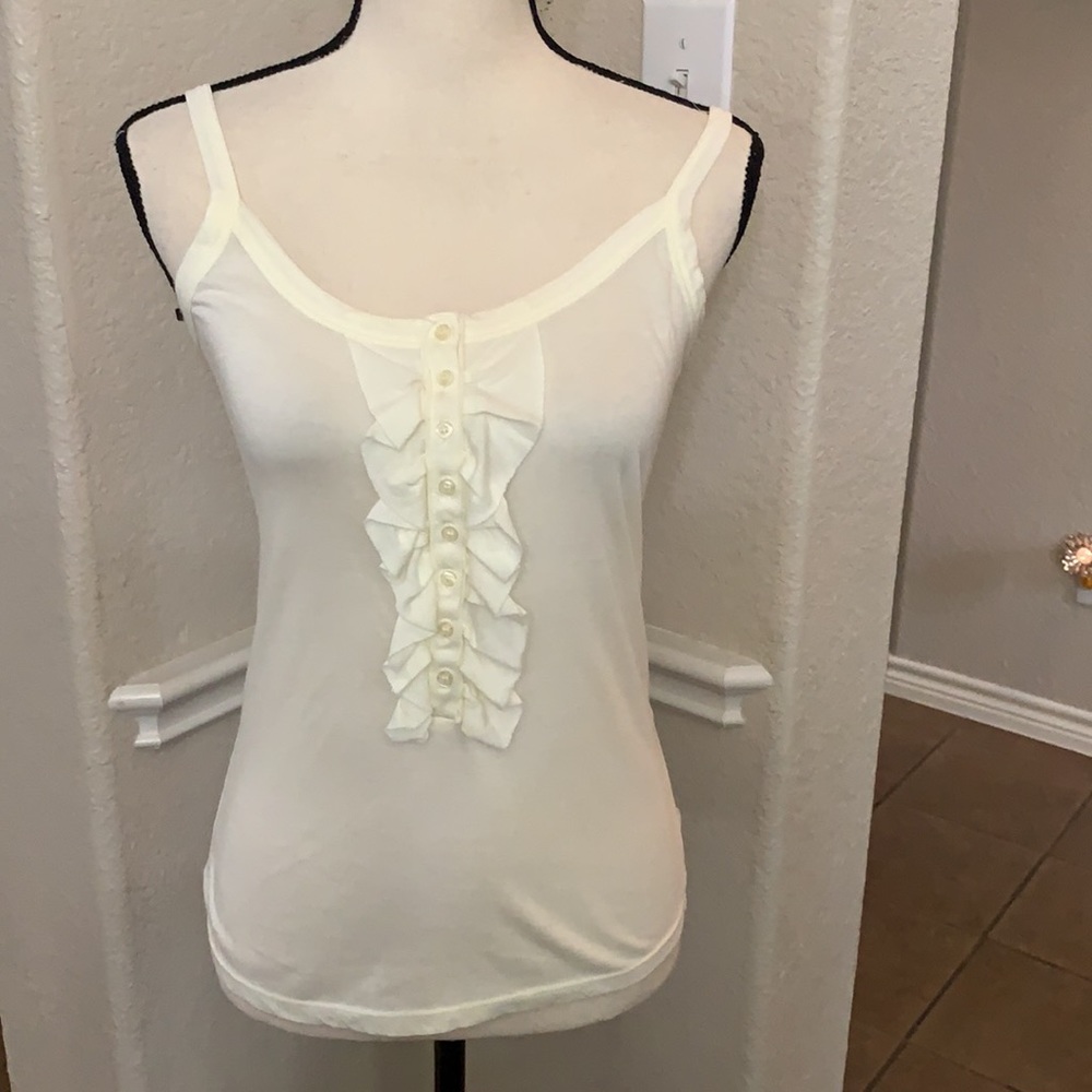 Zara cream ruffled tank top Size M